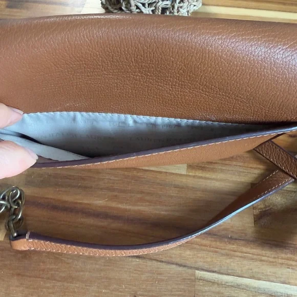 Lauren Ralph Lauren Brown Leather Crossbody Bag - Picture 8 of 14